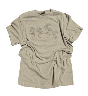 House Plants Embroidered Tee